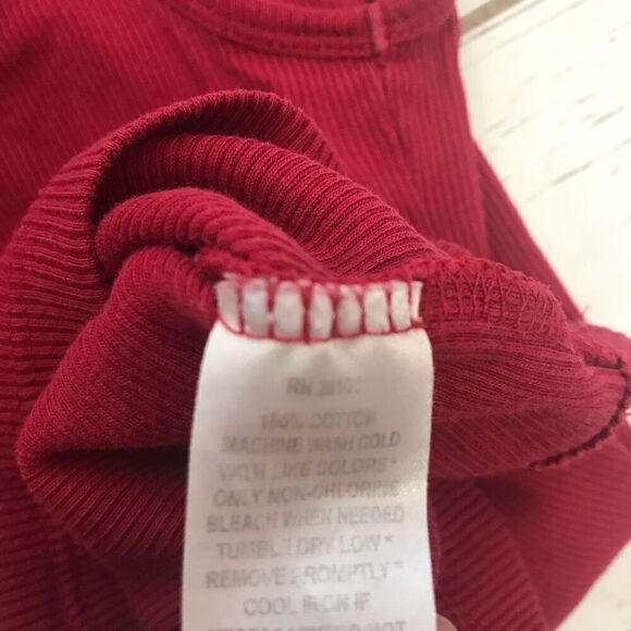 Lola Red Ribbed Stretchy Racerback Tank Top size xl - Picture 5 of 7